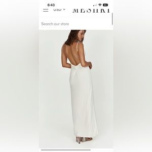 Meshki Darcy Cowl Maxi Dress with Low Back in White